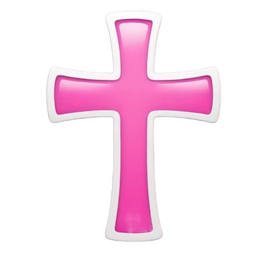 Pink cross that says Jesus loves me sticker