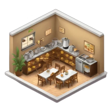 Coffee house isometric sticker