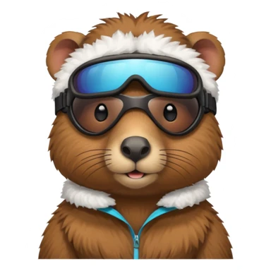 Capibara con lentes para nieve sticker