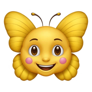 Emoji sourire avec un nœud papillon dans les cheveux sticker