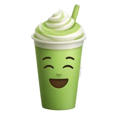 Matcha latte in a plastic cup  sticker