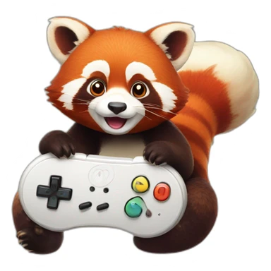 Red panda playing Nintendo sticker