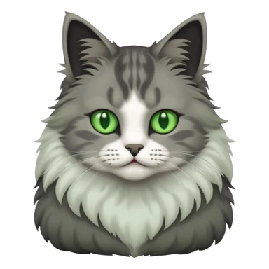 full body half dark grey and half white cat sticker