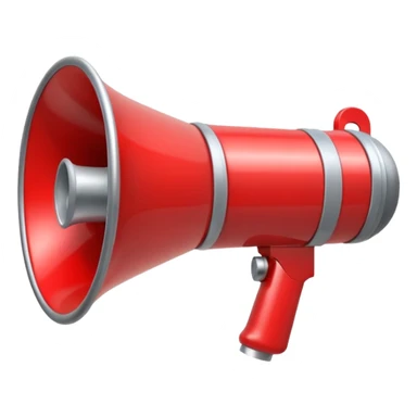 megaphone with a play button sticker