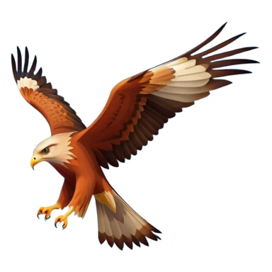 Red kite bird flying in sky sticker