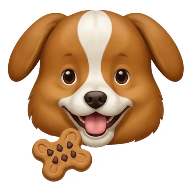 dog eating dog treat sticker