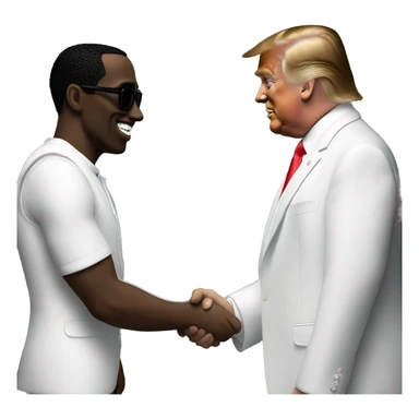 trump shaking hands with p diddy sticker