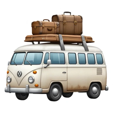 Van with luggage on top sticker