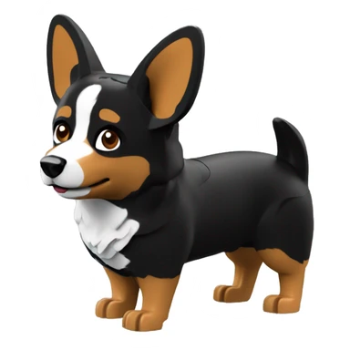 Lego minifigure black corgi sticker
