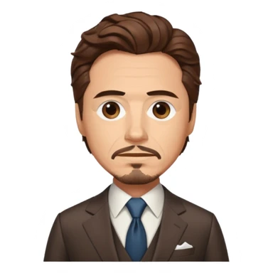 Tony Stark with wavy hair sticker