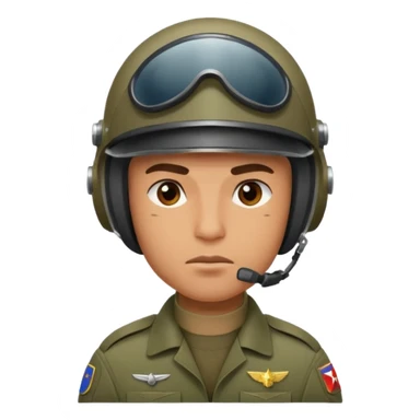 a brutal male military pilot in an aviation helmet and a modern uniform. maximum quality sticker