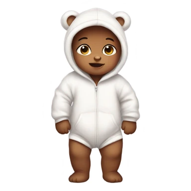 Cute Baby wearing a bear onesie sticker