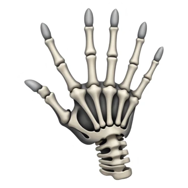 skeleton hand middle finger sticker