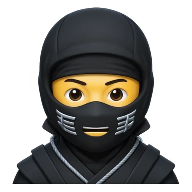 Black Ninja emoji with MB written on it sticker