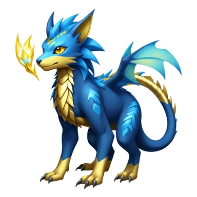 Manectric-Luxray-Draco-Fakémon-hybrid-creature (full body), 4 legs sticker