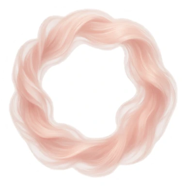 pink hair wreath, soft and dreamy, no background sticker