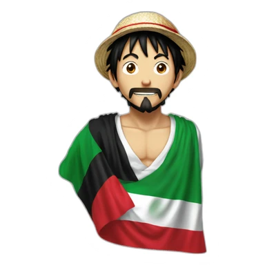 Luffy drapeau Palestine sticker