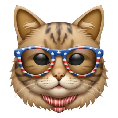 cool cat with stars and stripes sunglasses sticker