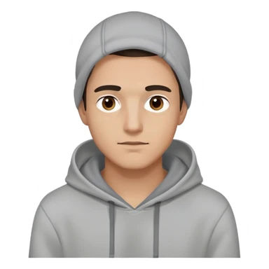 male in grey hoodie relaxing dark eyes sticker