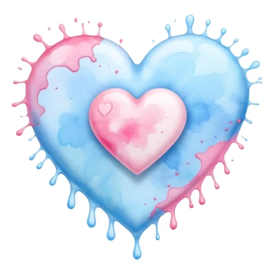 white heart with a watercolor splash sticker