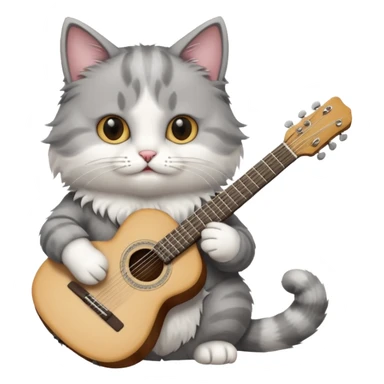 create cat with guitar sticker