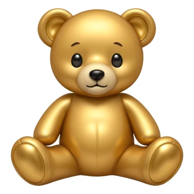 gold tedy bear sticker
