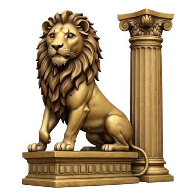 leone che regge una colonna (scultura) sticker