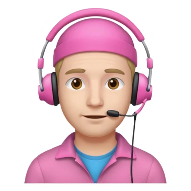 guy with pink headset sticker