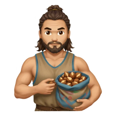 Jason mamoa holding a sack of nuts sticker