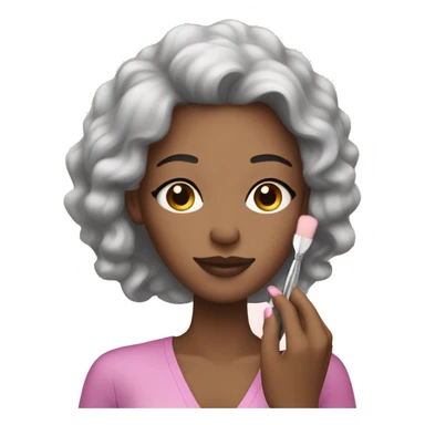 A light-skinned woman does a manicure sticker