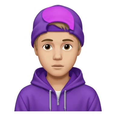 justin bieber, wear purple hoodie sticker