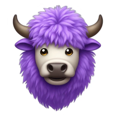 fluffy purple ox sticker