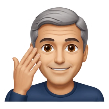 George clooney hand on face sticker