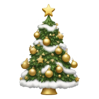Christmas tree with white and gold decorations sticker
