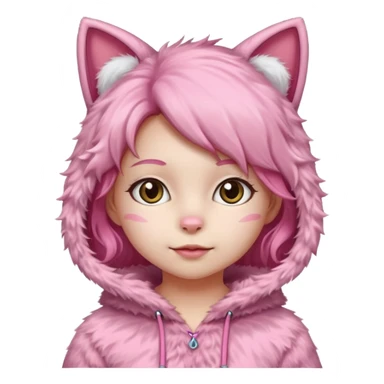 girl kid in pink cat costume sticker