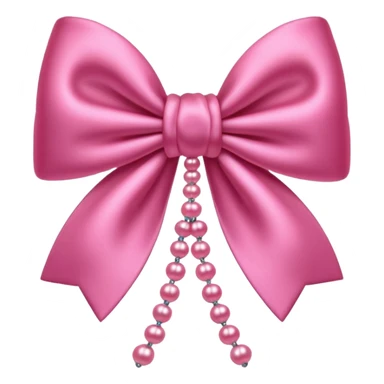 Noeud rose avec des perles  sticker