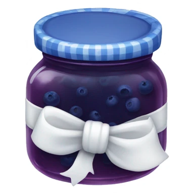 Jar of blueberry jelly with a white bow on it  sticker