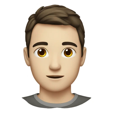 a handsome young man with short dark brown hair, pale skin and a scar between his eyebrows sticker