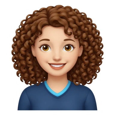 hazme una mujer blaca crespa con el pelo cafe  sticker