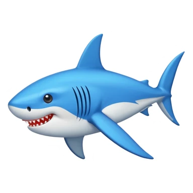 Un tiburón con tenis azules sticker