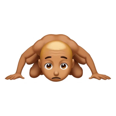 Crawling on the floor to finish line with despair on face sticker