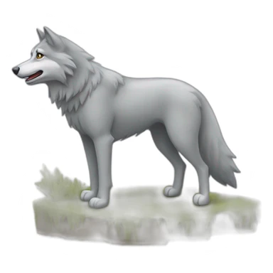 Un loup qui monte à cheval sticker