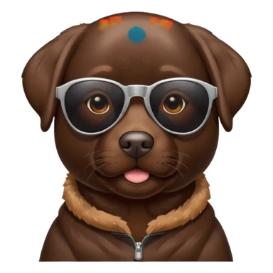Chocolate Labrador wearing sunglasses sticker