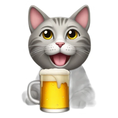 cat drink beer sticker