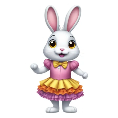 Bunny wearing a dress  sticker