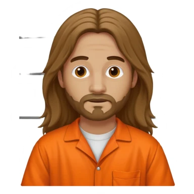 prisoner long haired man in orange clothing sticker