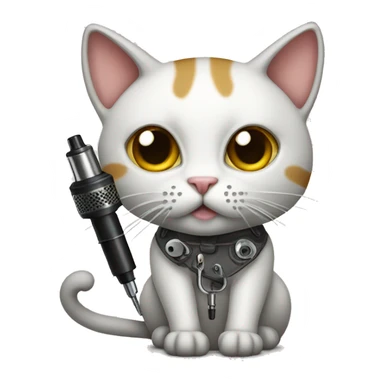 CAT With TATTOO machine  sticker