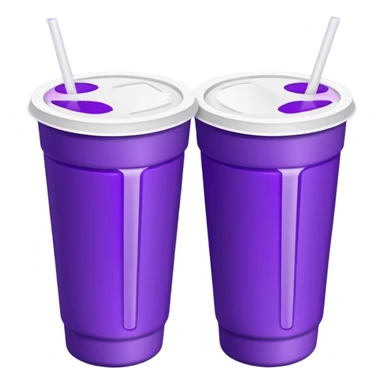 2 stacked together styro cups with purple juice inside visible from the top only sticker