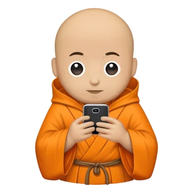 a mobile Phone in a monk orange robe sticker