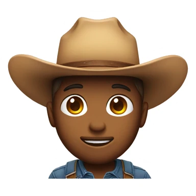 a cute emoji with a cowboyhat sticker